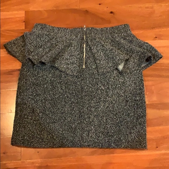 Topshop Grey Tweed Peplum Skirt Size 6 - Picture 3 of 5